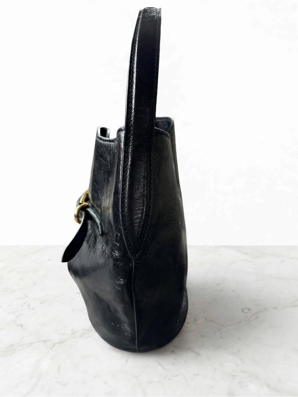 Lifer bucket bag Black Patent Leather Shoulder Bag. - Picture 8 of 10